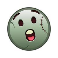Face with open mouth Large size of zombie halloween emoji vector