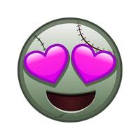 Smiling face with heart eyes Large size of zombie halloween emoji vector