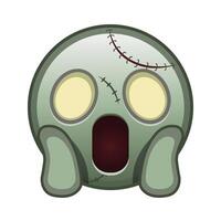 Face screaming in fear Large size of zombie halloween emoji vector