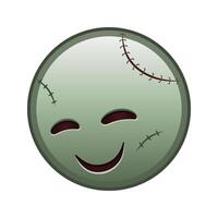 Smiling face with laughing eyes Large size of zombie halloween emoji vector