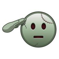 Emoji with hand on face Large size of zombie halloween emoji vector