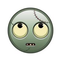 Face with rolling eyes Large size of zombie halloween emoji vector