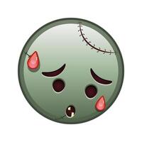 Face with an expression of disappointment and relief Large size of zombie halloween emoji vector