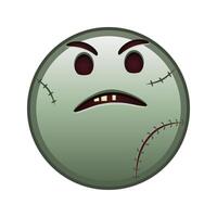 Face with an expression of displeasure Large size of zombie halloween emoji vector