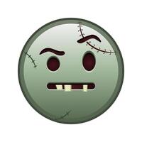 Face with one eyebrow raised Large size of zombie halloween emoji vector