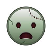 Frowning face with open mouth Large size of zombie halloween emoji vector
