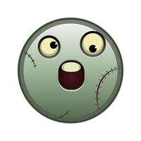 A grinning face with one large and one small eye Large size of zombie halloween emoji vector