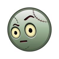 Face with one eyebrow raised Large size of zombie halloween emoji vector