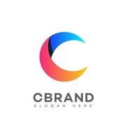 Modern and Minimal layered letter C logo, simple initial C monogram logo template vector