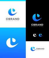 Modern and Minimal layered letter C logo, simple initial C monogram logo template vector