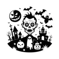 Spooky Vibes Haunted House Graphics vector