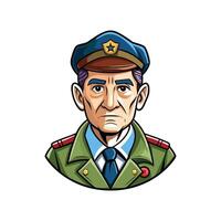 A cartoon image of a man in a military uniform vector