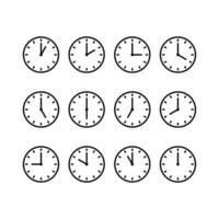 clock icon set isolated on white background vector