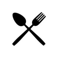 Spoon and Fork Icon Isolated on White Background vector