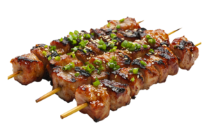 Grilled yakitori isolated on transparent background. png