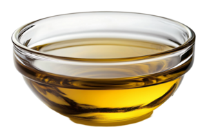 Cooking oil in a glass bowl isolated on transparent background. png