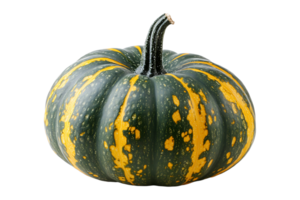 Green and yellow pumpkin isolated on transparent background. png