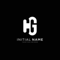 CG Logo monogram with negative space style design template. vector