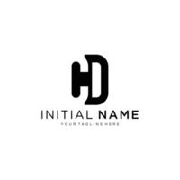 CD Logo monogram with negative space style design template. vector