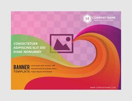 Modern colorful flow poster. Wave Liquid shape in purple color background. Art design for your design project. horizontal layout vector