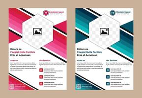 Brochure design template flyer annual report business magazine poster Leaflet cover book portfolio presentation with hexagon for photo collage Layout in A4 size vector