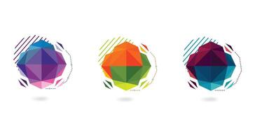 Abstract modern flyer. brochure design templates with colorful geometric triangular background. Polygon cover with green and orange color. geometric background vector