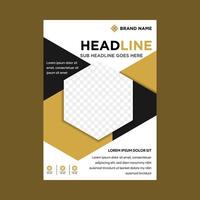 Business templates for brochure, cover, flyer, annual report, leaflet. The composition hexagon structure. abstract Future geometric template. technology background. gold and black colors vector