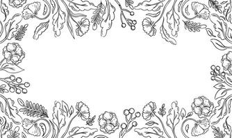 A text frame with berries and leaves vector