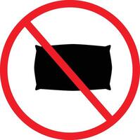 No pillow icon. Sleep disorder sign. Don't use pillow symbol. flat style. vector