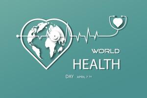 Health world day heart icon, Sign symbol poster concept design. vector