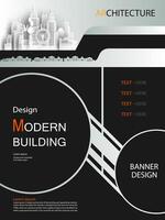 Brochure template banner design building modern architecture construction. vector