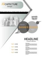 Brochure template banner design building modern architecture construction on white. vector