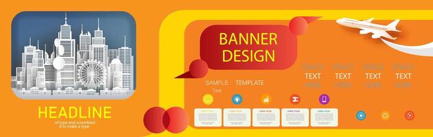 Infographics template design with promotion text for presentation brochure. vector