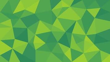An Abstract Geometric Background Featuring a Mosaic of Green Triangles in Various Shades vector
