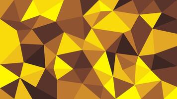 A Low Poly Style Abstract Geometric Background Featuring a Mosaic of Yellow and brown Triangles vector