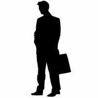 Silhouette of man with briefcase vector
