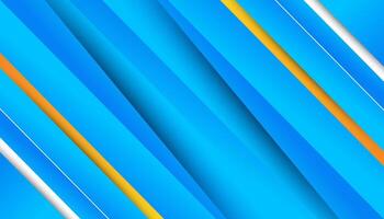 Blue abstract background with orange line shapes vector