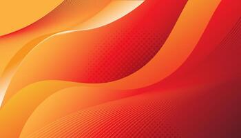 Gradient abstract orange background with dynamic waves vector