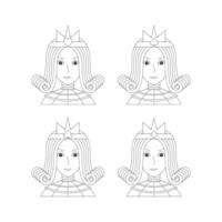A set of black and white images of the queen of all stripes on a white background. vector