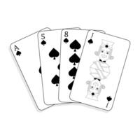 A set of playing cards. Set of playing card icons. Gambling game. vector