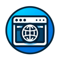 The icon for a web browser with a globe png