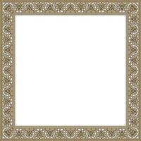 square gold with black border, frame, Pompeii. Rectangle Neopolitan ornament. Art of Ancient Rome. Template for stained glass vector
