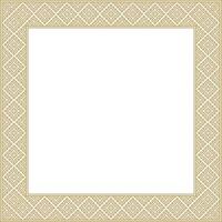 golden square belarusian national ornament frame. Ethnic pattern rectangle of Slavic peoples, Russian, Ukrainian, Serb, Pole, Bulgarian. Cross stitch template vector