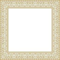 square gold border, frame, Pompeii. Rectangle Neopolitan ornament. Art of Ancient Rome. Template for stained glass vector