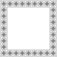 black contour square gothic ornament. Medieval European rectangle, border. Classic pattern of the Germans, Angles, Saxons, Franks. vector