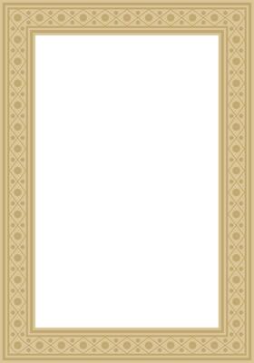 square gold ancient Russian ornament. Slavic rectangle, border, frame. Painting of the royal chambers.