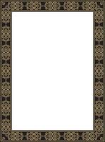 golden and black square Yakut ornament. An endless rectangular border, a frame of the northern peoples of the Far East. vector