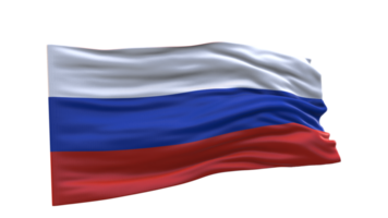 Russia Flag 3d render waving fabric textured clipart transparent background image png