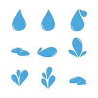 Water drop icon symbol Flat style. collection of isolated cartoon illustrations vector