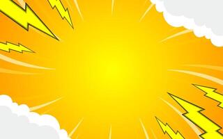 abstract background with light of sunburst. yellow starburst with halftone. sun ray retro background with flash vector